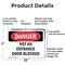 Signmission Not An Entrance Door Blocked Danger Sign, Aluminum, 10in W x 7in L, 2PK OS-2PACK-DS-A-710-L-2153 - alternate 7